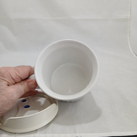 CorningWare Colours 20 oz Soup Bowl Mug French White w/Lid Stoneware - Picture 3 of 5